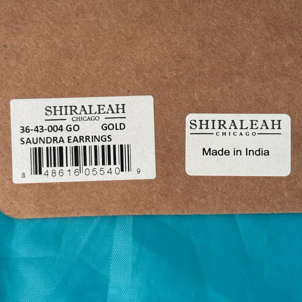 SHIRALEAH gold tone earrings with beads - Picture 5 of 6